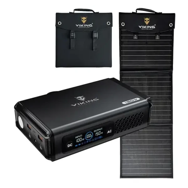 Viking VALI150 + L60 PD / Set powerbanka a solárny panel / 9600 mAh / 138 Wh / 150 W / solárne dobíjanie 60 W (VALI150L60PD)