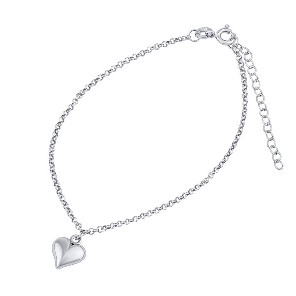 Silvego Jemný strieborný retiazka na ruku Srdce ZTJ1303175VSW