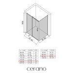 CERANO - Sprchovací kút Orlano L/P - 5 mm - chróm, transparentné sklo - 130x90x195 - posuvný CER-DY505B-90186