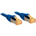 LINDY 47276 RJ45 sieťové káble, prepojovacie káble CAT 6 S/FTP 0.50 m modrá pozlátené kontakty 1 ks; 47276