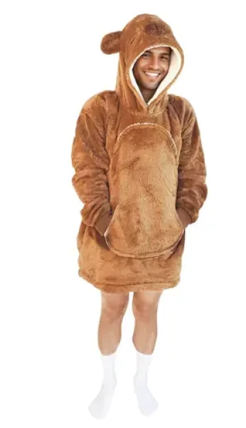 Cozy Noxxiez CH364 Kapybara - hrejivá televízna mikinová deka s kapucňou pre teenagerov a dospelých (20-CH364)