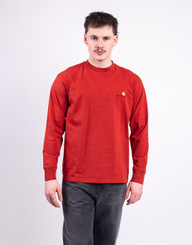 Carhartt WIP L/S American Script T-Shirt Oxide Red M