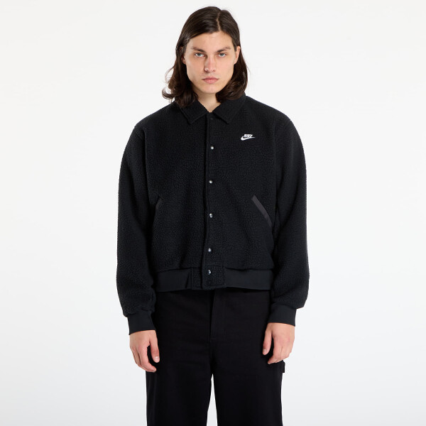 Bunda Nike Sportswear Club Men's High-Pile Fleece Coaches Jacket Black/ White XS
