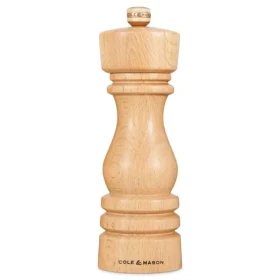 Cole Mason London prírodný buk / Mlynček na soľ / 18 cm / Keramický mlecí mechanizmus / Bez náplne (H233006)