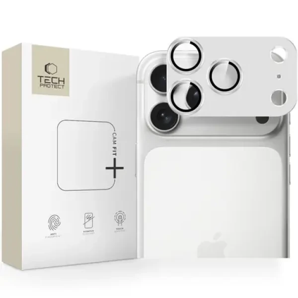 Tech-Protect Camfull Fit+ strieborná / Ochranné sklo na fotoaparát / Apple iPhone 17 Pro