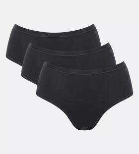 Dámske bavlnené midi nohavičky GO Daily 3P - BLACK - black 0004 - SLOGGI BLACK XL