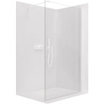 CERANO - Sprchová zástena Walk-in Onyx Cube Ľ/P - 8 mm - hranatá vzpera - biela matná, transparentné sklo - 30x200 CER-8050BD71918