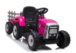 Mamido Elektrický traktor s vlečkou ružový