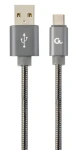 Gembird Cablexpert sivá / Kábel / USB 2.0 A (M) - USB-C (M) / metalická špirála / 1 m (CC-USB2S-AMCM-1M-BG)