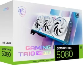 MSI GeForce RTX 5080 GAMING TRIO WHITE 16GB OC / 2715MHz / 16GB GDDR7 / 256-bit / 1x HDMI + 3x DP / 850W (16) (G5080-16GTCW)