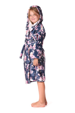 Detský župan Toya s kapucňou modrý - Vestis dětské č.152