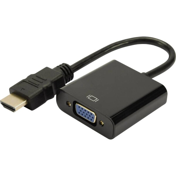 Digitus DA-70461 HDMI / VGA adaptér [1x HDMI zástrčka - 1x VGA zásuvka, jack zásuvka 3,5 mm] čierna 10.00 cm; DA-70461