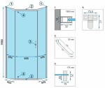 REA - Sprchový kút Axin 90x90 chróm REA-K8779
