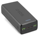 SBS PowerBank 30 000 mAh čierna / Powerbanka / Power Delivery 20 W / 2x USB-C / 2x USB-A