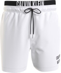 Pánske plavky Double Waistband Swim Shorts Intense Power KM0KM00740YCD biela Calvin Klein