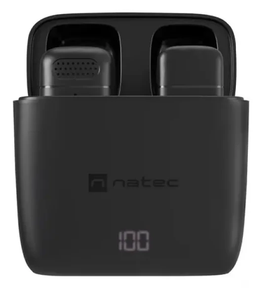 Natec Hopper Lightning čierna / Klopový mikrofón / sada 2 ks / bezdrôtový / dosah 30 m / výdrž 4 h (NMI-2255)