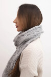 Dámsky klasický pletený vlnený šál KN22 sivý UNI