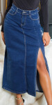 Sexy Musthave Denim Skirt with Slit denimblue