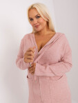 Světle růžový kardigan plus size s viskózou XL / XXL