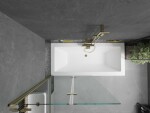 MEXEN/S - Cube obdĺžniková vaňa 180 x 80 cm s panelom + vaňová zástena 100, transparent, zlatá 550518080X9210025000