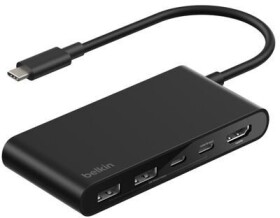 Belkin Connect 5-in-1 USB-C Hub z podwójnymi portami USB-C, Čierny