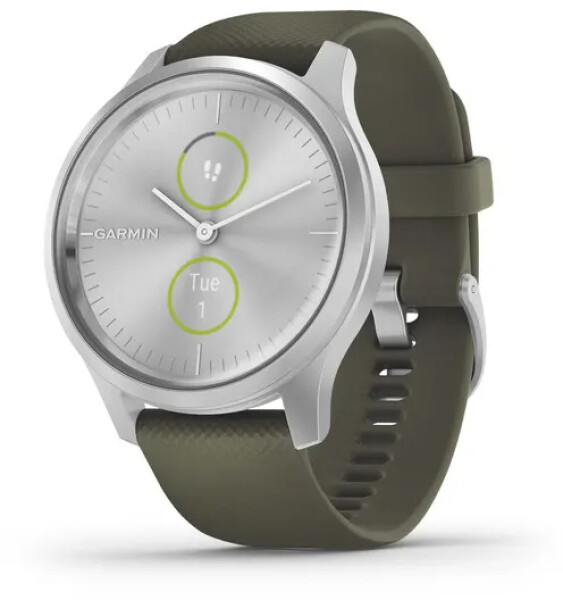 Garmin vivomove3 Style, Silver/Green Band