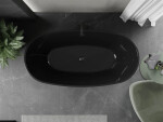 MEXEN - ERIS voľne stojaca vaňa 170x80, čierna bez krytky prepadu a zátky 53441708070-SS