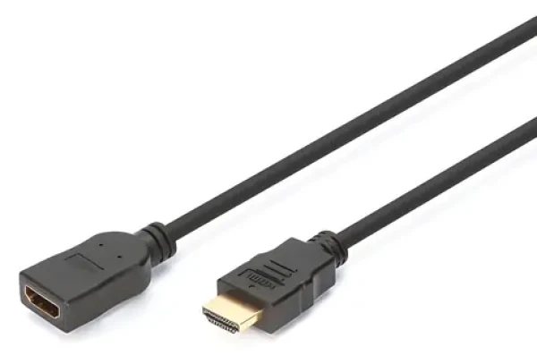 Digitus čierna / HDMI predlžovací kábel s Ethernetom / 2 m / 4K/60Hz / HDMI 2.0 / pozlátené konektory (AK-330201-020-S)