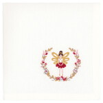 GREEN GATE Vyšívaný obrúsok Cindarella White 40 × 40 cm