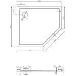 MEXEN - Flow päťboká sprchová vanička slim ľavá 100 x 80, biela lesk 46P108010L