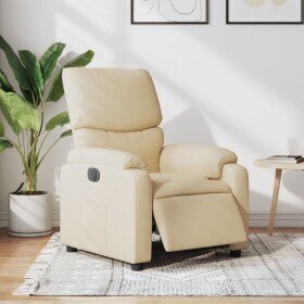 VidaXL vidaXL elektrickýfotel rozkładany, krémový, obity tkaniną