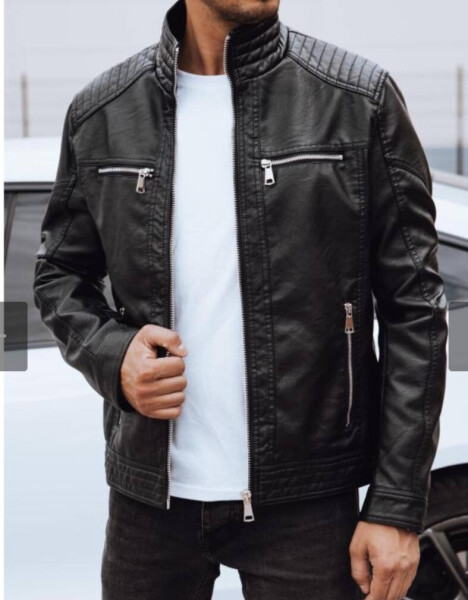 Pánska kožená bunda 11Z8151 black - FashionStreet L