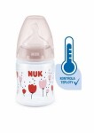 NUK FC PLUS fľaša s kontrolou teploty s kvetinami 150ml červená (NU10743891-BR)