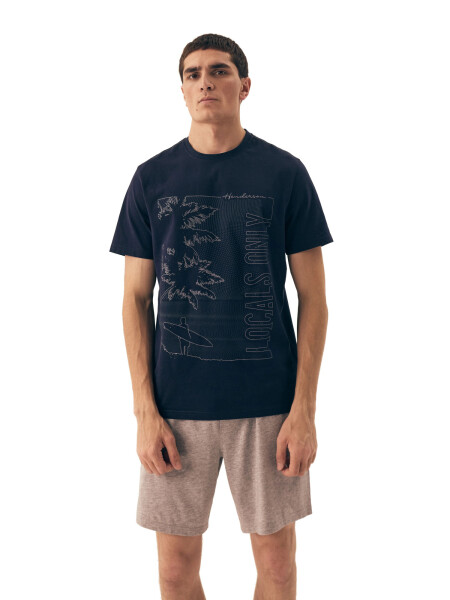 Pánske pyžamo 42598 Surf blue - HENDERSON tmavě modrá L