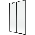 MEXEN - MIST vaňová zástena 110x150 cm 6mm f+s, čierna, okraj, ľavá 8A9-110-011-70-70-L