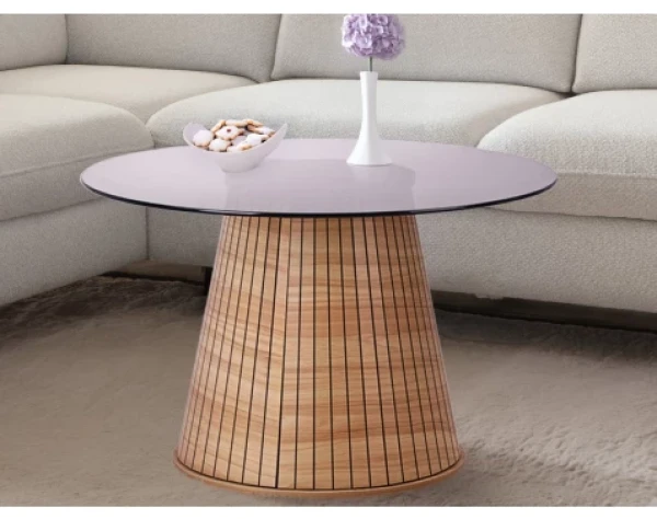 Okrúhly konferenčný stolík Ascoli, 80 cm, svetlý orech%