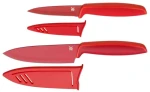WMF Touch sada nožov 2 ks červená / 1x nôž šéfkuchára 13 cm / 1x univerzálny nôž 9 cm / kryty čepele (18.7908.5100)