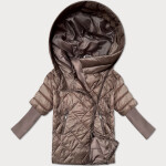 Dámska pletená bunda s rukávmi Minority Light Brown (M2-6701-305) odstíny hnědé XL (42)
