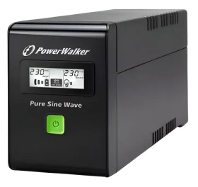 PowerWalker 600VA Pure Sine čierna / Záložný zdroj UPS / Line-Interactive / 360 W / LCD displej (VI 600 SW FR)