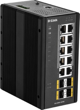 D-Link Switch / 14 Port Layer2 Managed Gigabit PoE Industrial Switch, 8x 100/1000Mbit/s TP (RJ-45) PoE Port, 2x 100/1000Mbit/s TP (RJ-45) Port, 4x SFP Port, Automatische Geschwindigkeits- und Duplexanpassung, IEEE 802.3at PoE kompatibel, bis 30 Watt...