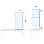 POLYSAN - KAGERA vaňová zástena s pneumatickým zdvihom, š.710, biela matná, číre sklo 30336W