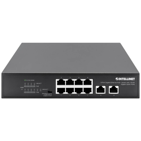 Intellinet Network Solutions Intellinet 561402 Switch Gigabit 8x RJ45 PoE+, 2x RJ45 Uplink