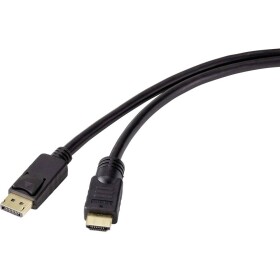 Renkforce DisplayPort / HDMI káblový adaptér Konektor DisplayPort, Zástrčka HDMI-A 15.00 m čierna RF-4581872 Kábel DisplayPort; RF-4581872