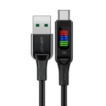 Acefast Kábel USB-A (M) - USB-C (M) 1,2 m čierna / 60W / displej
