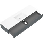 MEXEN/S - Orio kúpeľňová skrinka 160 cm s umývadlom Otis, 1 šuplík, grafit mat/biela mat 91A10-16023-1-BF66-W18M01