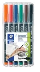 Staedtler Lumocolor permanent F / Popisovač / sada 6 ks / 6 farieb / stopa 0,6 mm (318 WP6)