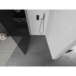 MEXEN/S - Kioto L Sprchová zástena WALK-IN 80 x 200, grafit, grafit kartáčovaná 800-080-103-66-40