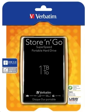 Verbatim Store#39;n#39;Go 1TB / 5400ot. / 2.5" / 8MB Cache / USB 3.0 / Čierny / Externý / dopredaj (53023)
