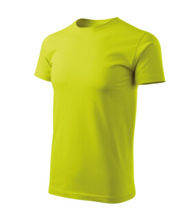 Základné voľné tričko pánske limetkové 3XL