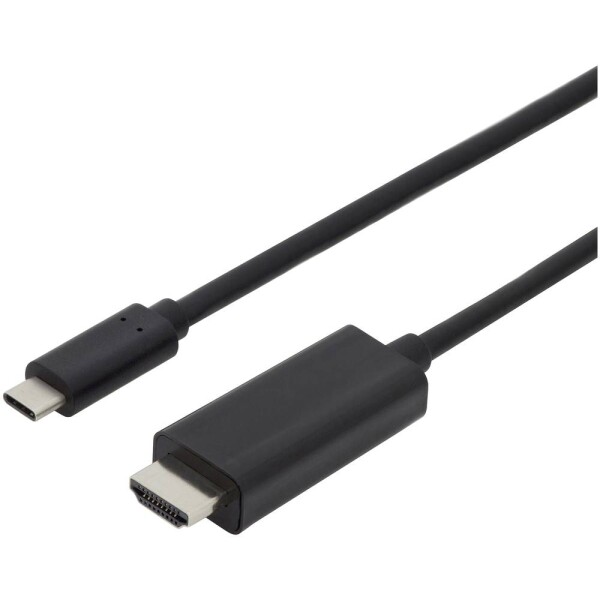 Digitus USB-C® / HDMI káblový adaptér USB-C ® zástrčka, Zástrčka HDMI-A 5.00 m čierna AK-300330-050-S tienený, dvojžilový tienený Kábel pre displeje USB-C®; AK-300330-050-S